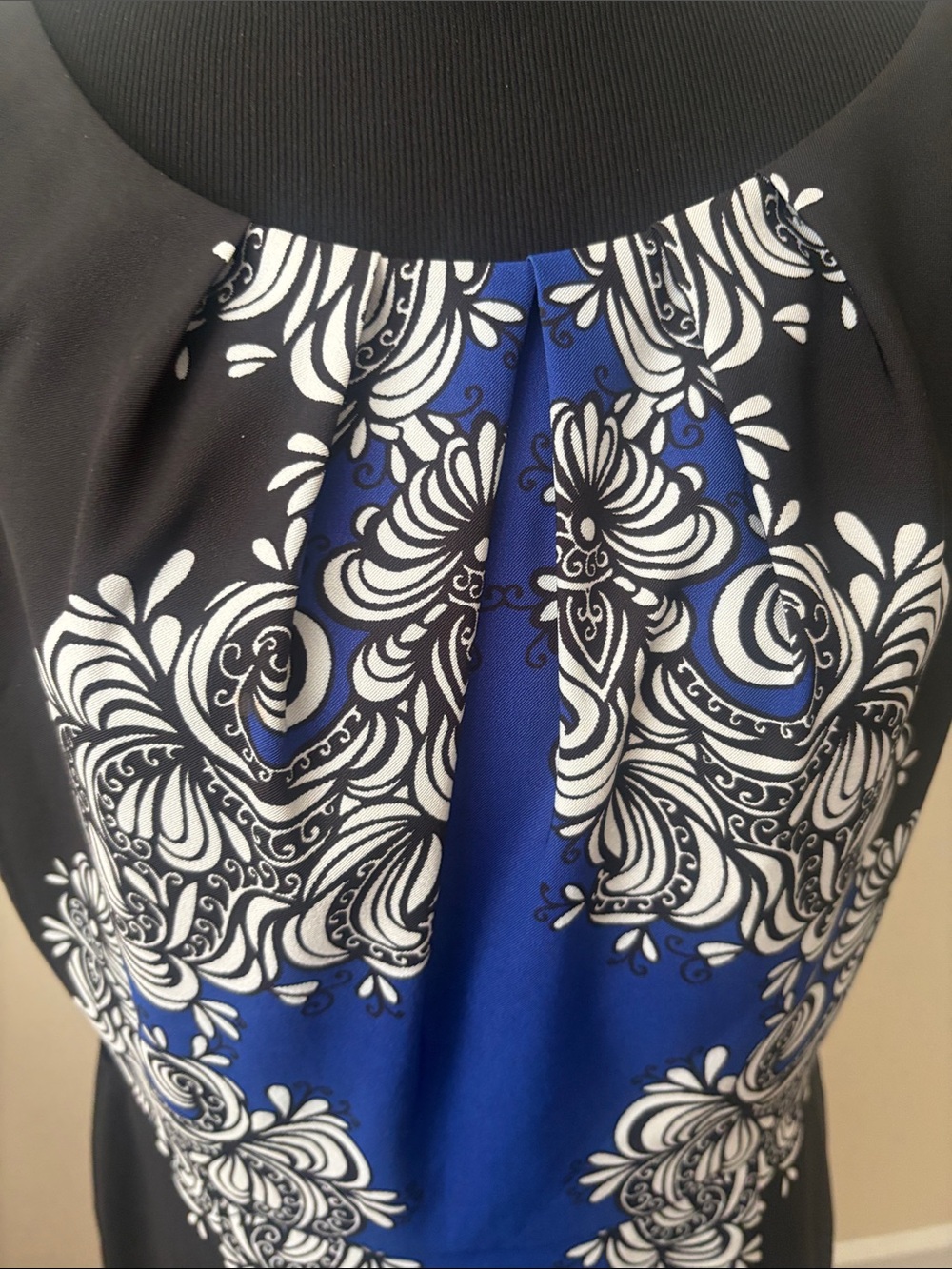 London Times Women’s Blue, White & Black Illusion Dress size 8 - Picture 3 of 7